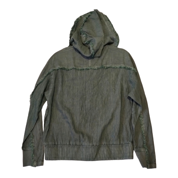 Kut from the Kloth Kut Amelia Contrast Pullover Hoodie 1/4 Snap Button - Picture 4 of 10